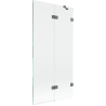 Mexen Lunar Duschwand 2-teilig rechts 90 x 150 cm, transparent, Gun Metal - 897-090-100-95-00-P