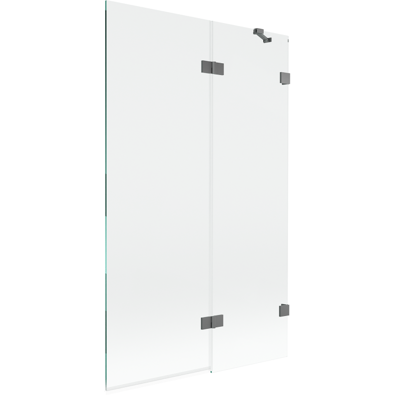 Mexen Lunar Badewannenfaltwand 2-teilig rechts 110 x 150 cm, transparent, Gun Metal - 897-110-100-95-00-P