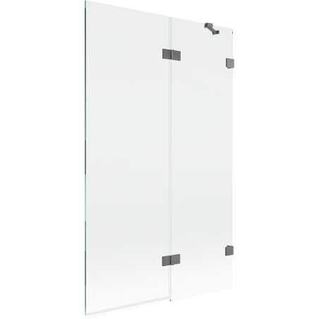 Mexen Lunar Badewannenfaltwand 2-teilig rechts 110 x 150 cm, transparent, Gun Metal - 897-110-100-95-00-P