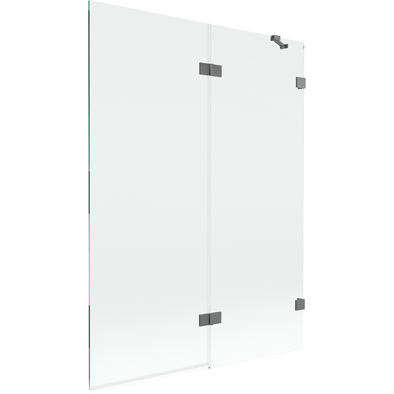 Mexen Lunar Duschwand 2-flügelig rechts 130 x 150 cm, transparent, gun metal - 897-130-100-95-00-P