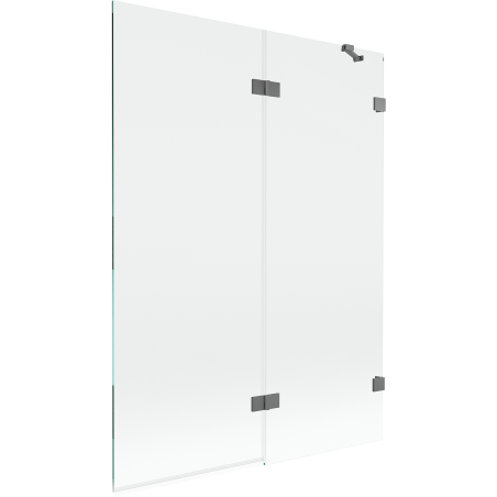 Mexen Lunar Duschwand 2-flügelig rechts 130 x 150 cm, transparent, gun metal - 897-130-100-95-00-P