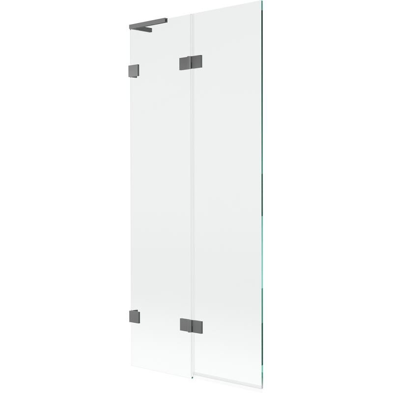 Mexen Lunar L Duschwand 2-teilig links 80 x 150 cm, transparent, Gun Metal - 897L-080-100-95-00-L