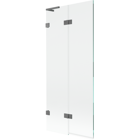 Mexen Lunar L Duschwand 2-teilig links 80 x 150 cm, transparent, Gun Metal - 897L-080-100-95-00-L