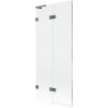 Mexen Lunar L Duschwand 2-teilig links 80 x 150 cm, transparent, Gun Metal - 897L-080-100-95-00-L