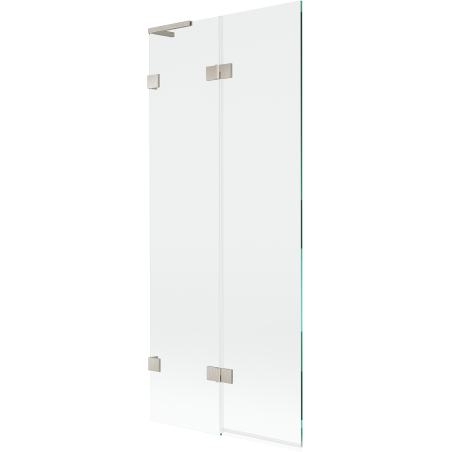 Mexen Lunar L Badewannenfaltwand 2-flügelig links 80 x 150 cm, transparent, gebürsteter Nickel - 897L-080-100-97-00-L