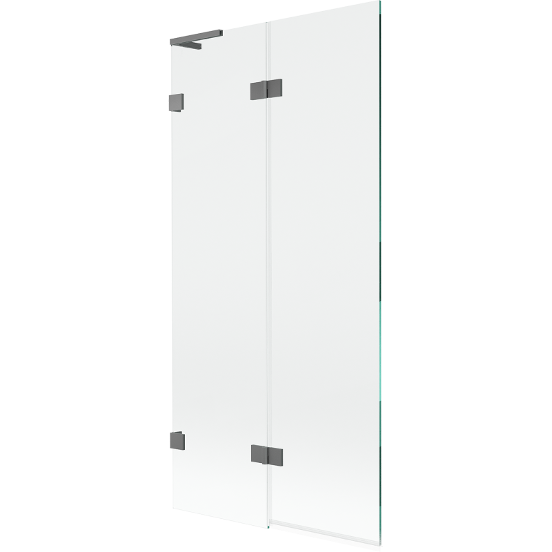 Mexen Lunar L Duschabtrennung, 2-teilig, links, 90 x 150 cm, transparent, Gun Metal - 897L-090-100-95-00-L