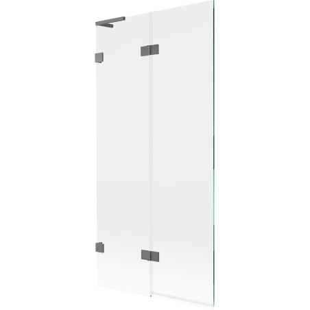 Mexen Lunar L Duschabtrennung, 2-teilig, links, 90 x 150 cm, transparent, Gun Metal - 897L-090-100-95-00-L