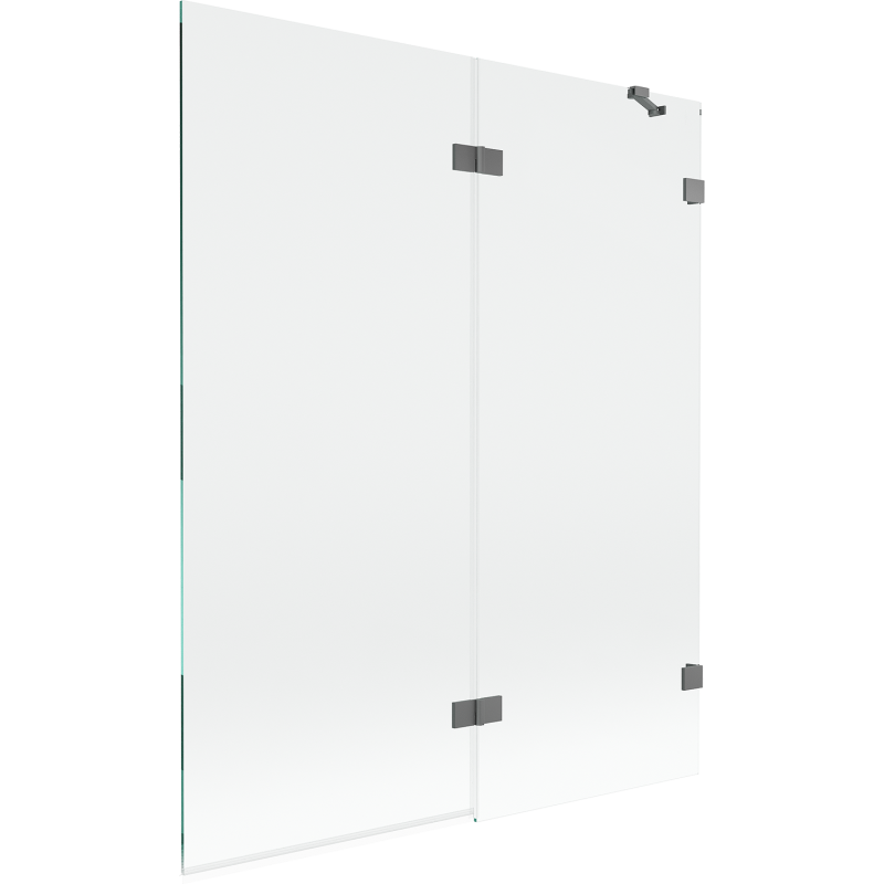 Mexen Lunar Duschabtrennung 2-flügelig rechts 140 x 150 cm, transparent, Gun Metal - 897-140-100-95-00-P