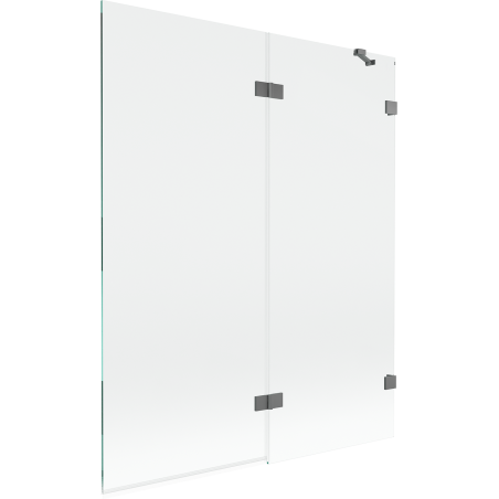 Mexen Lunar Duschabtrennung 2-flügelig rechts 140 x 150 cm, transparent, Gun Metal - 897-140-100-95-00-P