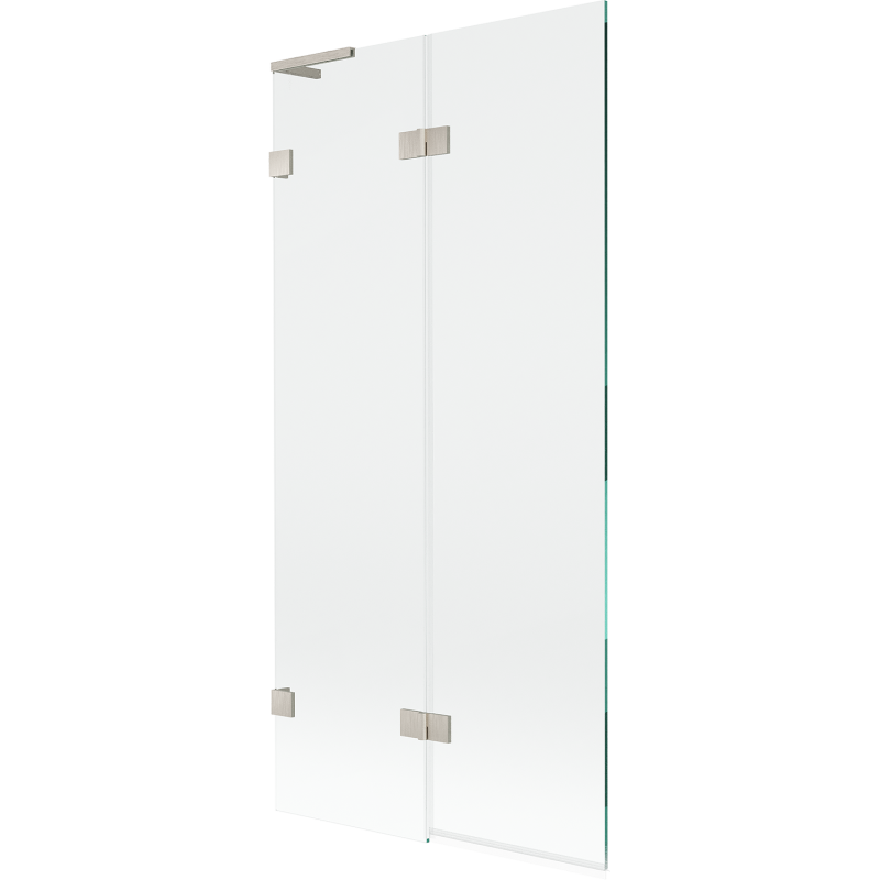 Mexen Lunar L Badewannenfaltwand 2-teilig links 90 x 150 cm, transparent, gebürsteter Nickel - 897L-090-100-97-00-L