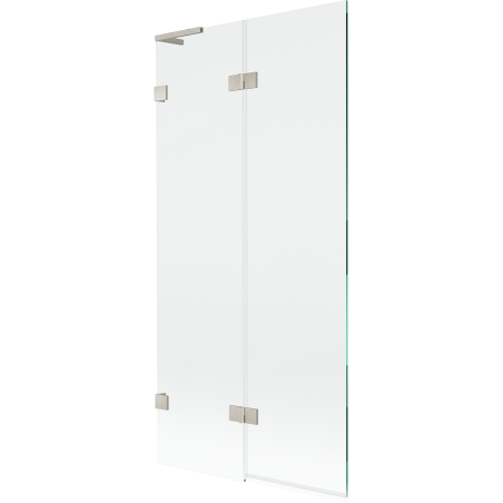 Mexen Lunar L Badewannenfaltwand 2-teilig links 90 x 150 cm, transparent, gebürsteter Nickel - 897L-090-100-97-00-L