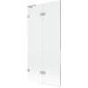 Mexen Lunar L Badewannenfaltwand 2-teilig links 90 x 150 cm, transparent, gebürsteter Nickel - 897L-090-100-97-00-L
