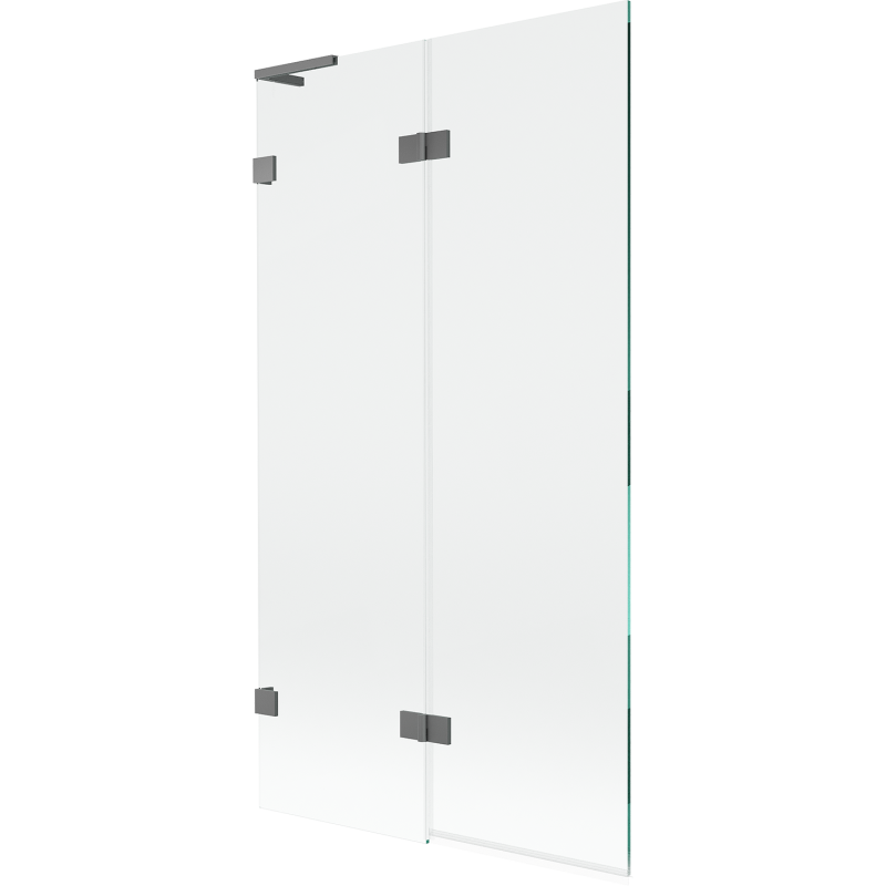 Mexen Lunar L Badewannenabtrennung 2-flügelig links 100 x 150 cm, transparent, Gun Metal - 897L-100-100-95-00-L