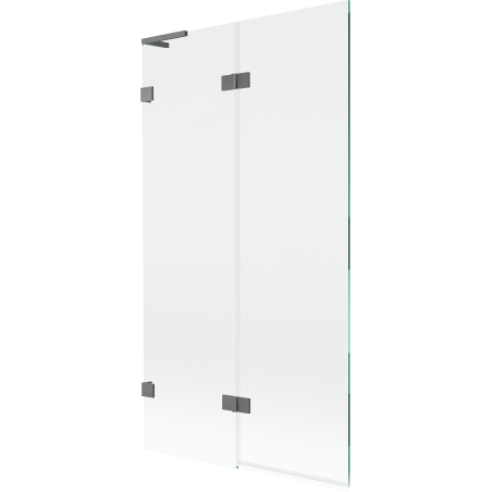 Mexen Lunar L Badewannenabtrennung 2-flügelig links 100 x 150 cm, transparent, Gun Metal - 897L-100-100-95-00-L