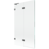 Mexen Lunar L Badewannenabtrennung 2-flügelig links 100 x 150 cm, transparent, Gun Metal - 897L-100-100-95-00-L