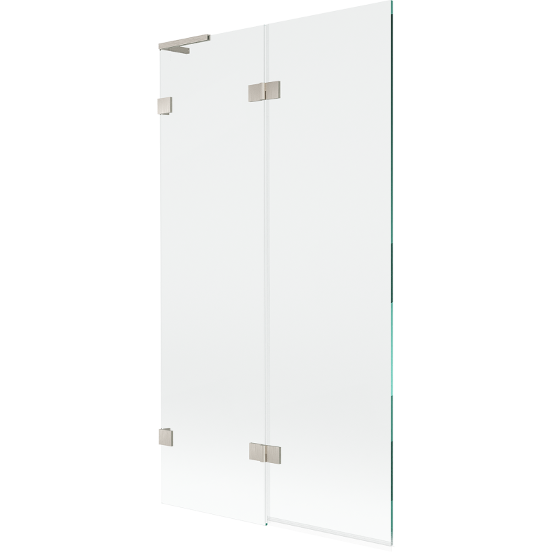 Mexen Lunar L Badewannenfaltwand 2-teilig links 100 x 150 cm, transparent, gebürsteter Nickel - 897L-100-100-97-00-L