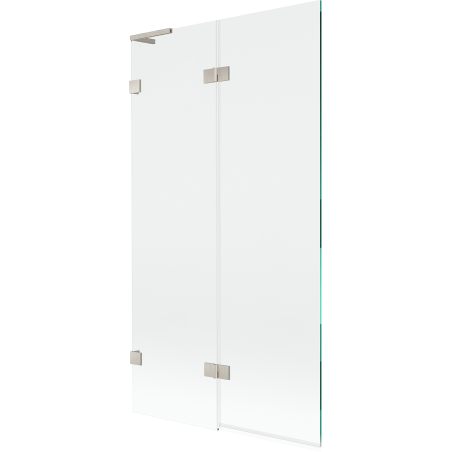 Mexen Lunar L Badewannenfaltwand 2-teilig links 100 x 150 cm, transparent, gebürsteter Nickel - 897L-100-100-97-00-L
