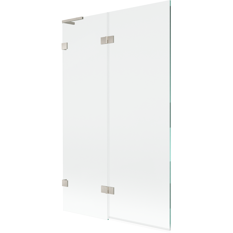 Mexen Lunar L Badewannenfaltwand 2-flügelig links 110 x 150 cm, transparent, gebürstetes Nickel - 897L-110-100-97-00-L