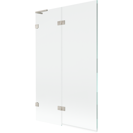 Mexen Lunar L Badewannenfaltwand 2-flügelig links 110 x 150 cm, transparent, gebürstetes Nickel - 897L-110-100-97-00-L