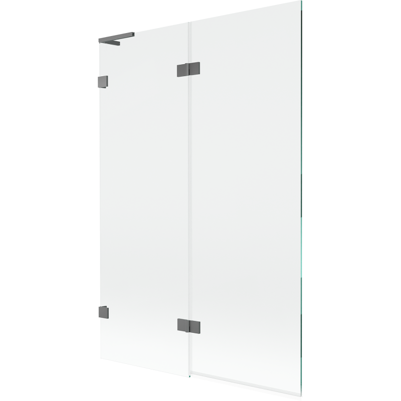 Mexen Lunar L Badewannenwand, 2-flügelig, links, 120 x 150 cm, transparent, Gunmetal - 897L-120-100-95-00-L