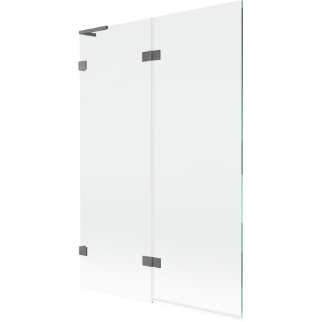 Mexen Lunar L Badewannenwand, 2-flügelig, links, 120 x 150 cm, transparent, Gunmetal - 897L-120-100-95-00-L