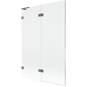 Mexen Lunar L Badewannenwand, 2-flügelig, links, 120 x 150 cm, transparent, Gunmetal - 897L-120-100-95-00-L