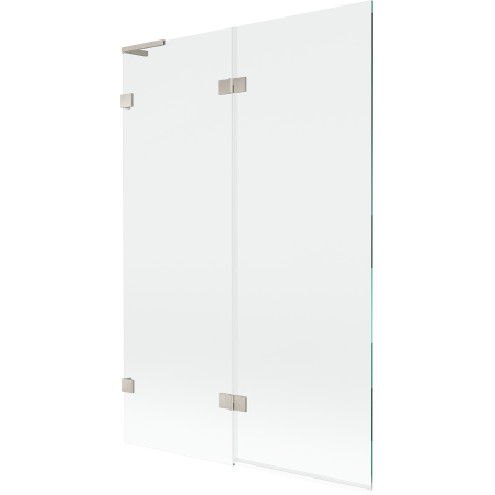 Mexen Lunar L Badewannenfaltwand 2-flügelig links 120 x 150 cm, transparent, gebürstetes Nickel - 897L-120-100-97-00-L