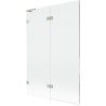 Mexen Lunar L Badewannenfaltwand 2-flügelig links 120 x 150 cm, transparent, gebürstetes Nickel - 897L-120-100-97-00-L