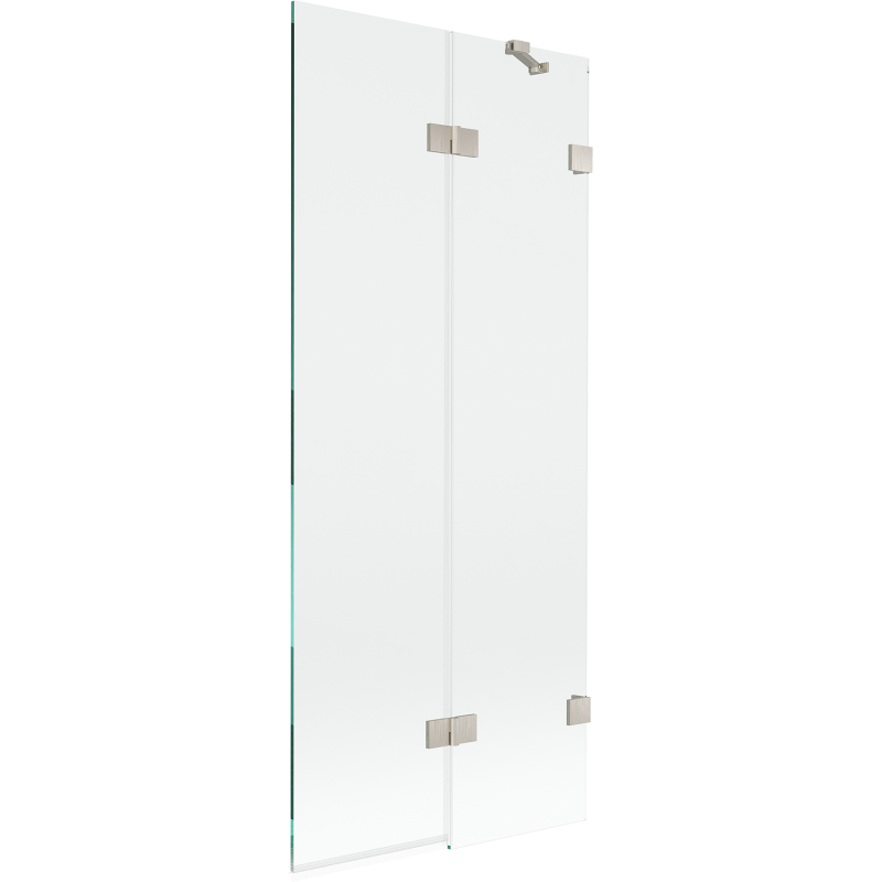 Mexen Lunar Badewannenfaltwand 2-teilig rechts 80 x 150 cm, transparent, gebürsteter Nickel - 897-080-100-97-00-P