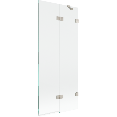 Mexen Lunar Badewannenfaltwand 2-teilig rechts 80 x 150 cm, transparent, gebürsteter Nickel - 897-080-100-97-00-P