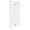 Mexen Lunar Badewannenfaltwand 2-teilig rechts 80 x 150 cm, transparent, gebürsteter Nickel - 897-080-100-97-00-P
