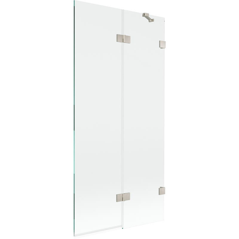 Mexen Lunar Duschabtrennung 2-flügelig rechts 90 x 150 cm, transparent, gebürstetes Nickel - 897-090-100-97-00-P