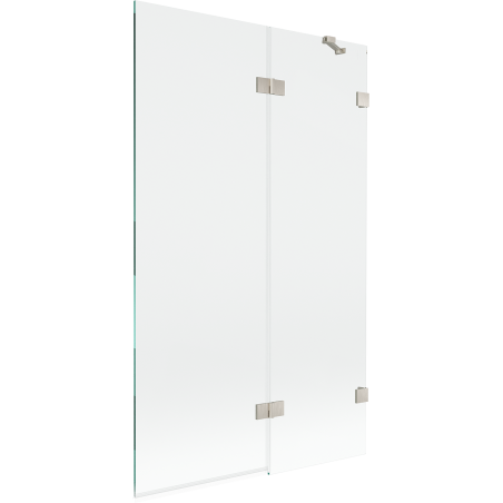 Mexen Lunar Duschabtrennung 2-flügelig rechts 110 x 150 cm, transparent, gebürsteter Nickel - 897-110-100-97-00-P