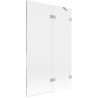 Mexen Lunar Duschabtrennung 2-flügelig rechts 110 x 150 cm, transparent, gebürsteter Nickel - 897-110-100-97-00-P