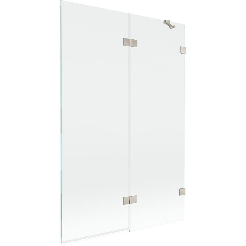 Mexen Lunar Duschwand 2-flügelig rechts 120 x 150 cm, transparent, gebürstetes Nickel - 897-120-100-97-00-P