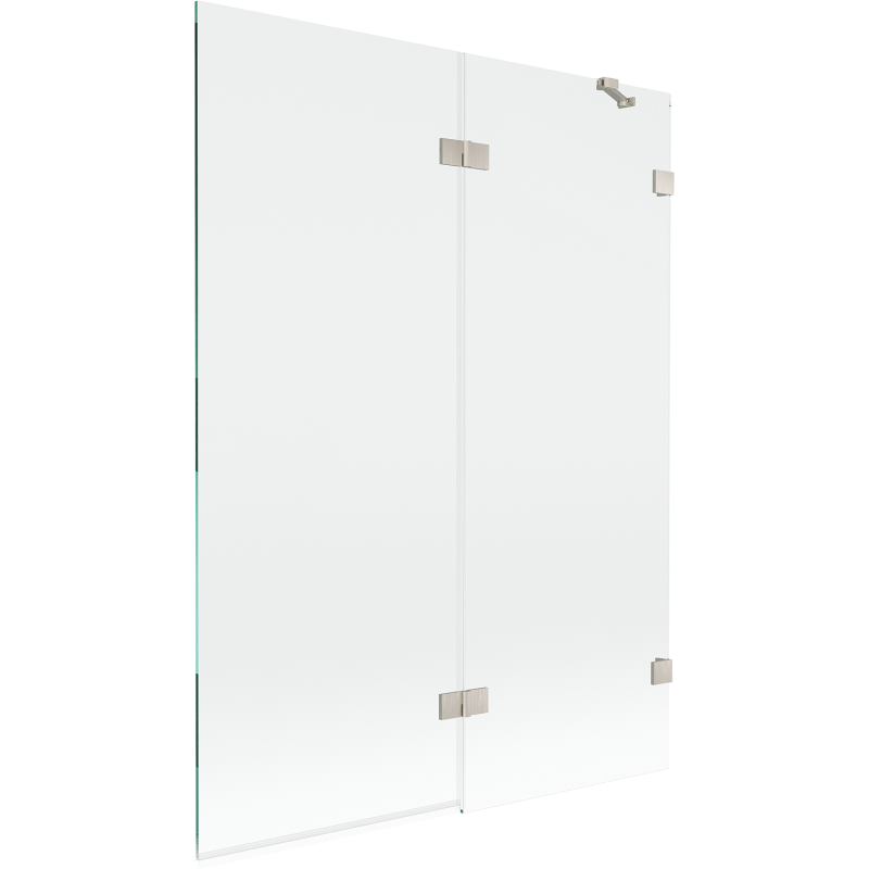 Mexen Lunar Duschabtrennung zweiflügelig rechts 130 x 150 cm, transparent, gebürstetes Nickel - 897-130-100-97-00-P