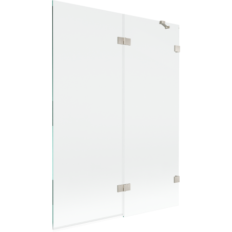 Mexen Lunar Duschabtrennung zweiflügelig rechts 130 x 150 cm, transparent, gebürstetes Nickel - 897-130-100-97-00-P