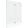 Mexen Lunar Duschabtrennung zweiflügelig rechts 130 x 150 cm, transparent, gebürstetes Nickel - 897-130-100-97-00-P