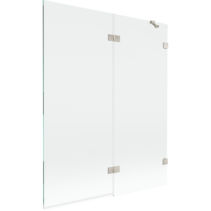 Mexen Lunar Duschabtrennung 2-flügelig rechts 140 x 150 cm, transparent, gebürstetes Nickel - 897-140-100-97-00-P