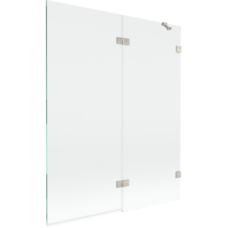 Mexen Lunar Duschabtrennung 2-flügelig rechts 140 x 150 cm, transparent, gebürstetes Nickel - 897-140-100-97-00-P