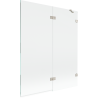 Mexen Lunar Duschabtrennung 2-flügelig rechts 140 x 150 cm, transparent, gebürstetes Nickel - 897-140-100-97-00-P