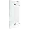 Mexen Lunar L Duschwand 2-flügelig rechts 80 x 150 cm, transparent, Gun Metal - 897L-080-100-95-00-P
