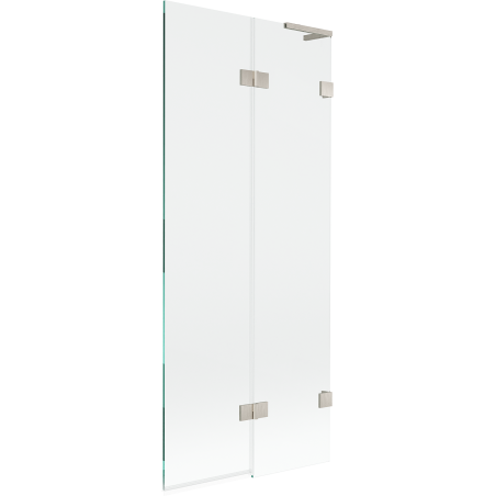 Mexen Lunar L Badewannenfaltwand 2-flügelig rechts 80 x 150 cm, transparent, gebürsteter Nickel - 897L-080-100-97-00-P
