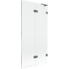 Mexen Lunar L Badewannenabtrennung 2-flügelig rechts 90 x 150 cm, transparent, Gun Metal - 897L-090-100-95-00-P