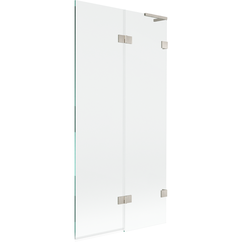 Mexen Lunar L Badewannenabtrennung 2-flügelig rechts 90 x 150 cm, transparent, gebürsteter Nickel - 897L-090-100-97-00-P