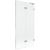 Mexen Lunar L Badewannenabtrennung 2-flügelig rechts 90 x 150 cm, transparent, gebürsteter Nickel - 897L-090-100-97-00-P