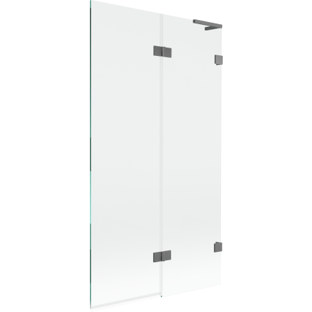 Mexen Lunar L Badewannenwand 2-flügelig rechts 100 x 150 cm, transparent, Gun Metal - 897L-100-100-95-00-P