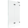 Mexen Lunar L Badewannenwand 2-flügelig rechts 100 x 150 cm, transparent, Gun Metal - 897L-100-100-95-00-P