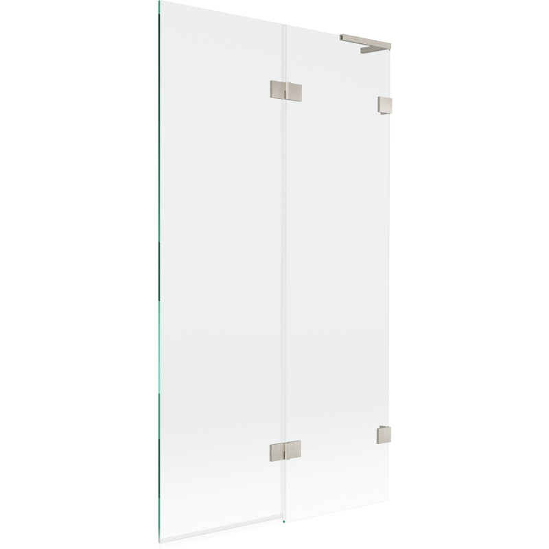 Mexen Lunar L Duschwand, 2-teilig, rechts 100 x 150 cm, transparent, gebürstetes Nickel - 897L-100-100-97-00-P