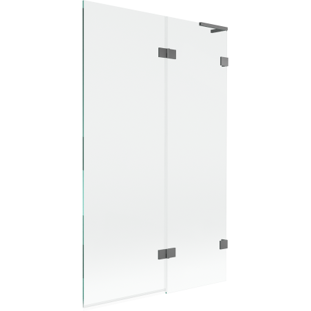 Mexen Lunar L Wannenabtrennung 2-flügelig rechts 110 x 150 cm, transparent, Gun Metal - 897L-110-100-95-00-P